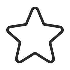 Poster - Black star outline on white background