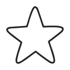 Poster - Simple black outline of a five-pointed star on white background
