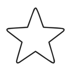 Poster - Simple black outline of a five-pointed star