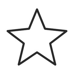 Poster - Outline of a five-pointed star with black border on white background