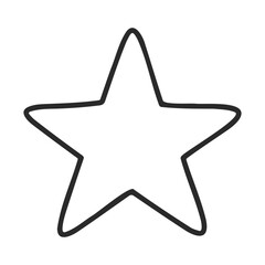Poster - Black outline star on white background for design