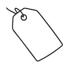 Poster - Minimalistic black and white price tag illustration