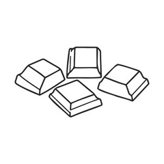 Poster - Black and white outline of four computer keyboard keys