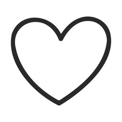 Poster - Simple black heart outline icon on white background