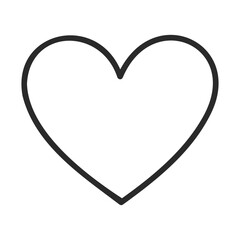 Poster - Minimalist black outline heart shape on white background