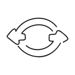 Poster - Black circular arrows icon illustrating continuous loop and directional flow