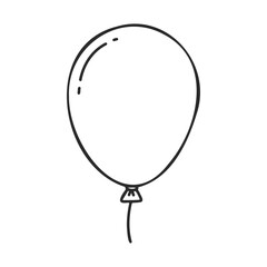 Poster - Simple black and white cartoon balloon drawing on white background