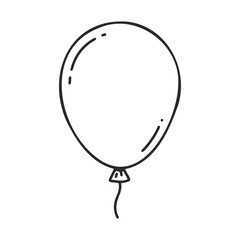 Poster - Simple black and white line drawing of a balloon: minimalistic cartoon illustration