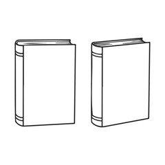 Poster - Minimalist line art of two closed books on white background
