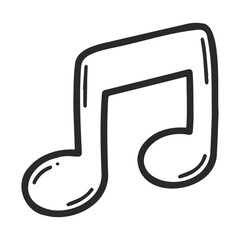 Poster - Simple black and white music note drawing