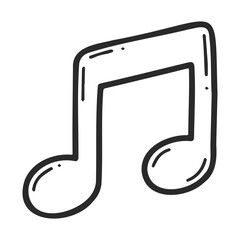 Poster - Simple black and white musical note icon illustration