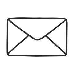 Poster - Simple black and white envelope drawing icon on white background