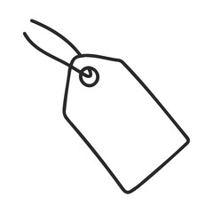Poster - Blank price tag outline with string for retail and branding