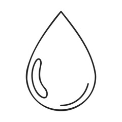 Poster - Minimalist black and white teardrop icon with inner line design