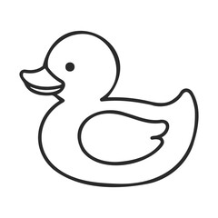 Poster - Simple black outline of a duck on a white background