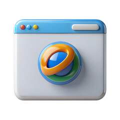 Poster - Web browser sign 3d front view rendering icon illustration set on transparent background layout
