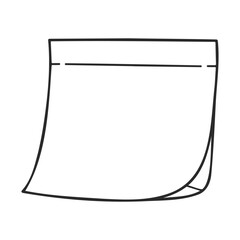 Poster - Minimalist line art of a blank paper sheet with curled corner