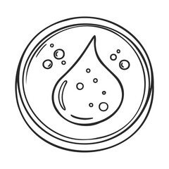 Poster - Black and white icon of water drop with bubbles in circular shape