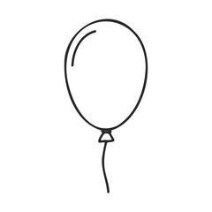 Poster - Simple outline of a floating balloon with string