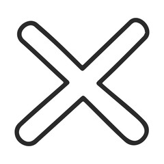Poster - Simple black crossed lines in minimalist design on white background