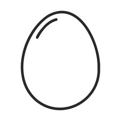 Poster - Minimalist egg outline icon with simple black line art on white background