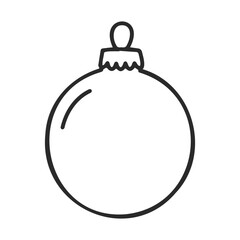 Poster - Simple christmas ornament outline drawing with hanging loop