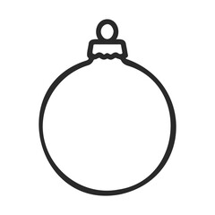 Poster - Minimalist black and white christmas ornament outline illustration
