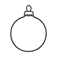 Poster - Simple outline of a christmas ornament for holiday decoration