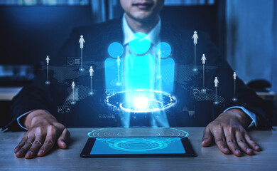 Poster - Professional networking expands business connections, fosters collaboration, and builds digital relationships for new opportunities. Vouch