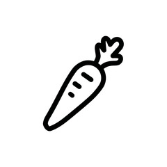 Poster - Outline carrot icon presents itself simply on clean background showcasing graphic style