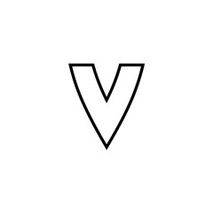 Poster - Abstract chevron indicates direction in white void minimal modern illustration