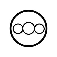 Poster - Three circles overlapping appear in large circle graphic design minimalist style