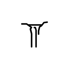 Poster - Minimalist handlebar creates graphic icon over white background digital element