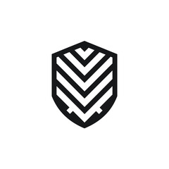 Poster - Geometric shield protects symbolically in minimalist background details