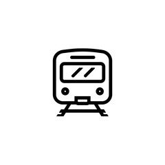 Poster - Modern train icon moves swiftly across railway depicting transportation diagram element