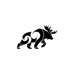Aufkleber - A stylized black and white logo of a bear with antlers above the word anchorage in bold letters