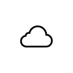 Fototapete - Single cloud displays form on clear white backdrop background graphic simple