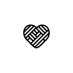 Poster - Abstract striped heart symbolizes love affection on white backdrop simplicity design
