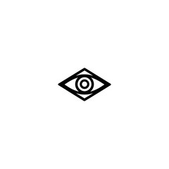 Poster - Geometric eye observes view in graphic white scene vision details