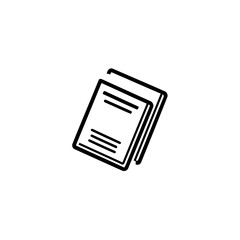 Poster - Stacked books display pages on white background reading material details