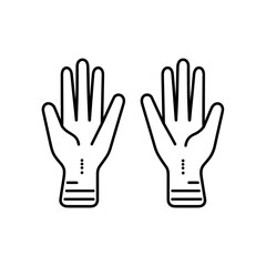 Poster - Hands outline shows palms displayed against plain backdrop minimal linear illustration