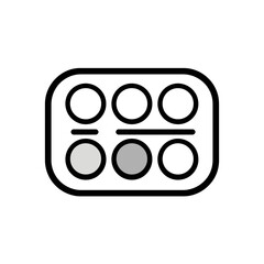 Poster - Watercolor palette displays circles painted in tray detailed art supply icon