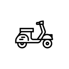 Poster - Vintage scooter travels silently across clean white backgrounds for minimalist designs
