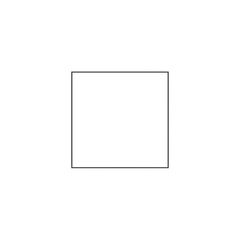 Poster - Simple square shape shows geometric form within blank background space creating artwork design