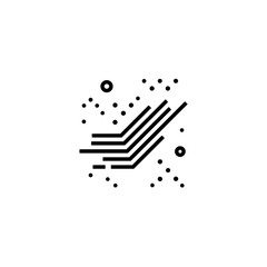 Poster - Abstract lines ascend among scattered dots on white background minimal design