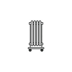 Aufkleber - Central radiator icon stands alone providing warmth indoors in minimalist setup