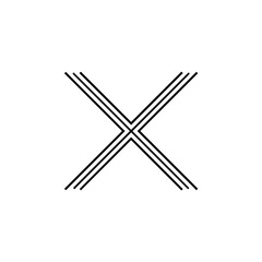 Poster - Abstract geometric lines intersect forming x design on minimalist background illustration