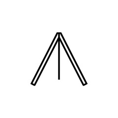 Poster - Iconic tripod supports setup outdoors using graphic minimal style display