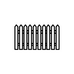 Poster - Picket fence forms boundary line black outline minimal style on white background illustration