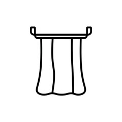Poster - Hanging drapery showcases textile form in simplistic design presentation drawing lines